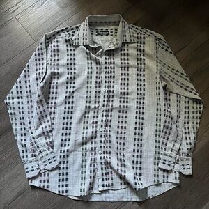 VINTAGE 70s/80s lightweight abstract pattern grandpa button up shirt
